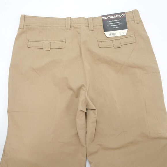 Weatherproof Pants Men's 38 X 32 Khaki Cotton Security Pockets Straight Leg - Picture 7 of 9